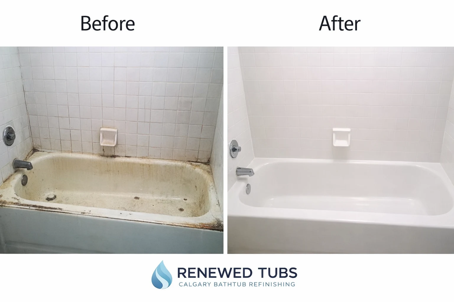 Calgary bathtub reglazing transformation by Renewed Tubs
